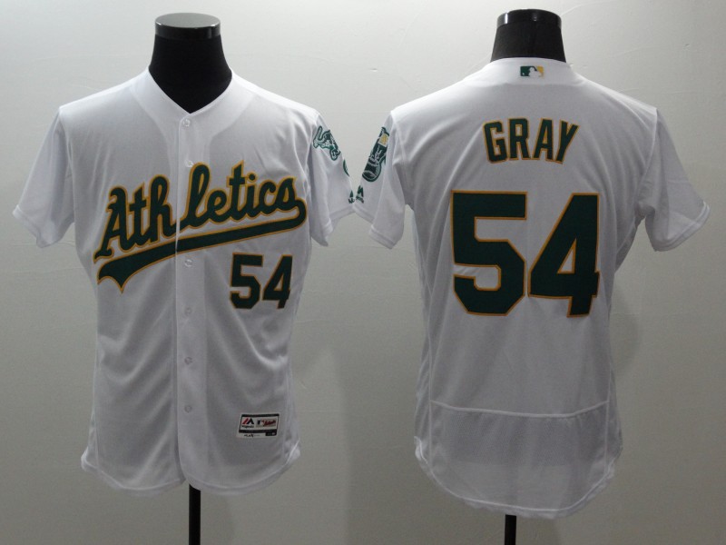 Men's Oakland Athletics #54 Sonny Gray White Flex Base Stitched Jersey Men's Oakland Athletics #54 Sonny Gray White Flex Base Stitched Jersey